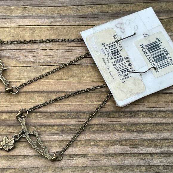 Robert Rose Women Necklace Vintage Style Bronze Tone Drop Down Earrings Jewelry - Picture 7 of 8